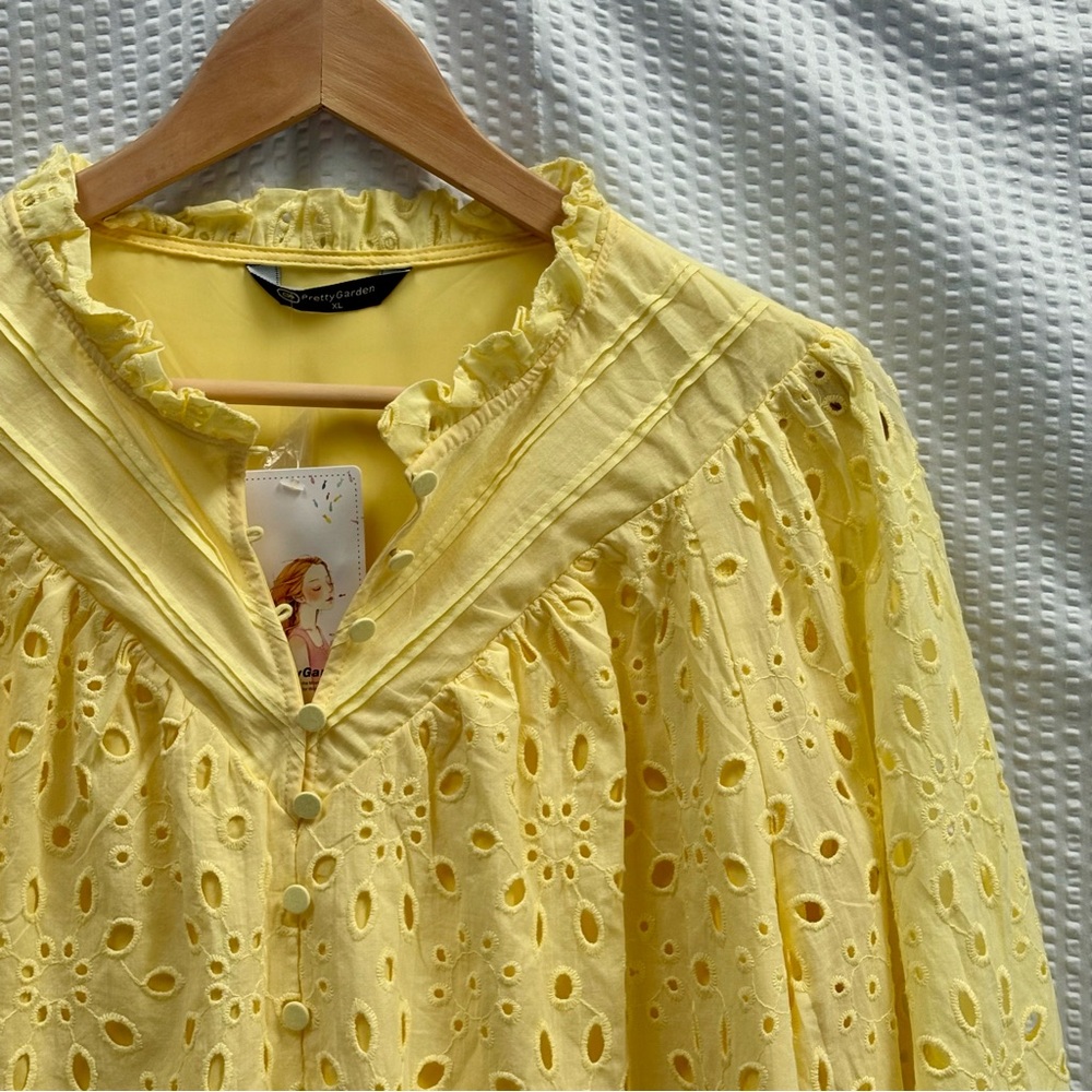 Eyelet Long Sleeve Top - Picture 5 of 8